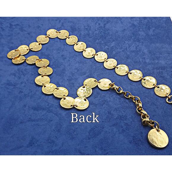 Vintage 90\'s Gold Tone LION HEADS Link Chain Belt main image 6